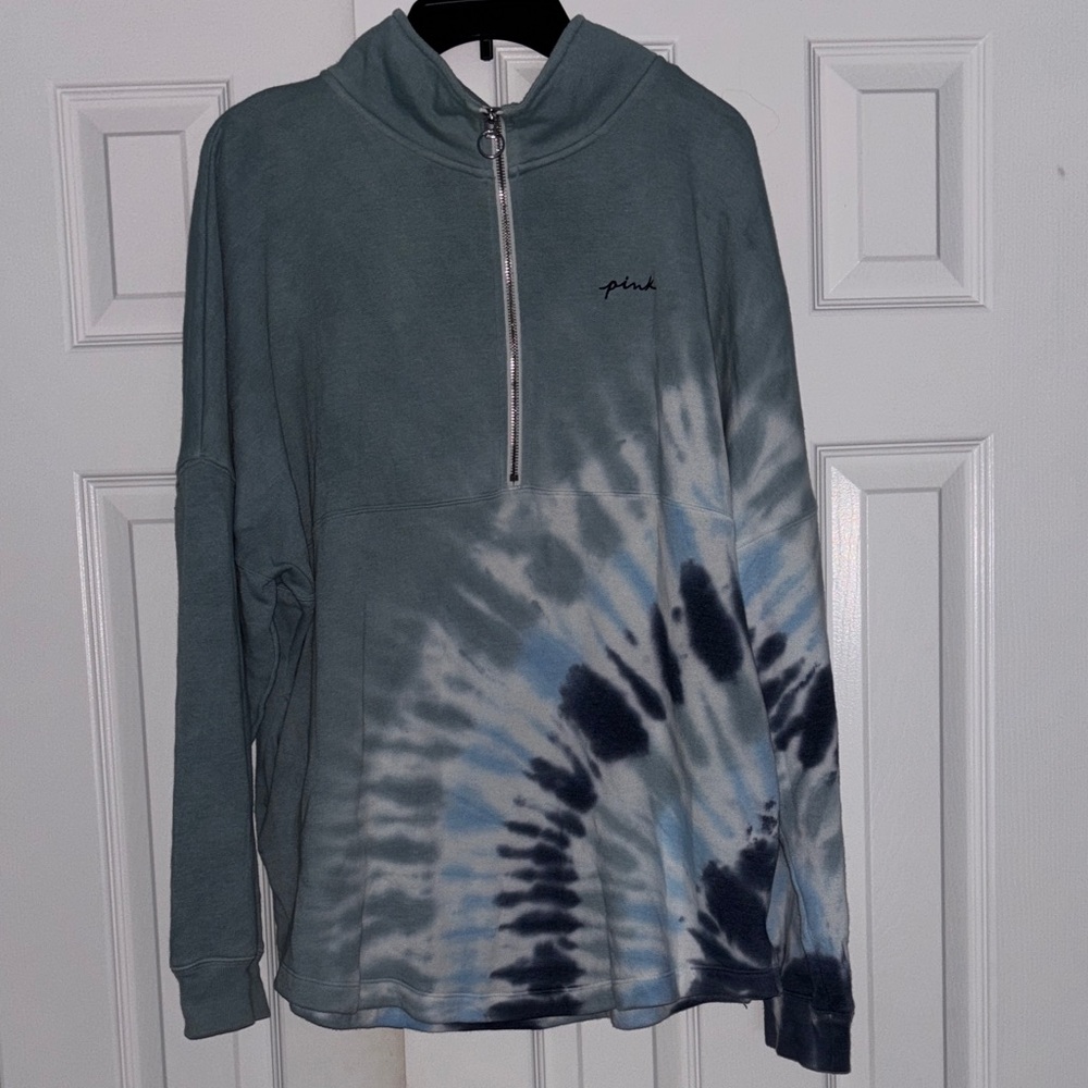 PINK Victoria's Secret Blue Tie-Dye Sweatshirt